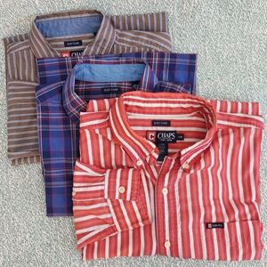Chaps Men's Casual Shirt Trio - Red, Blue, Gray